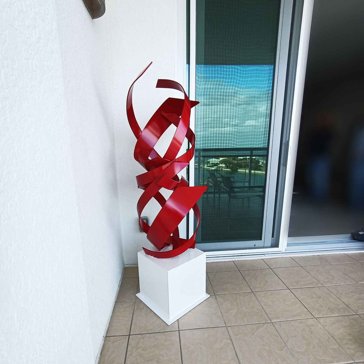 Red Abstract Sculpture By Dustin Miller