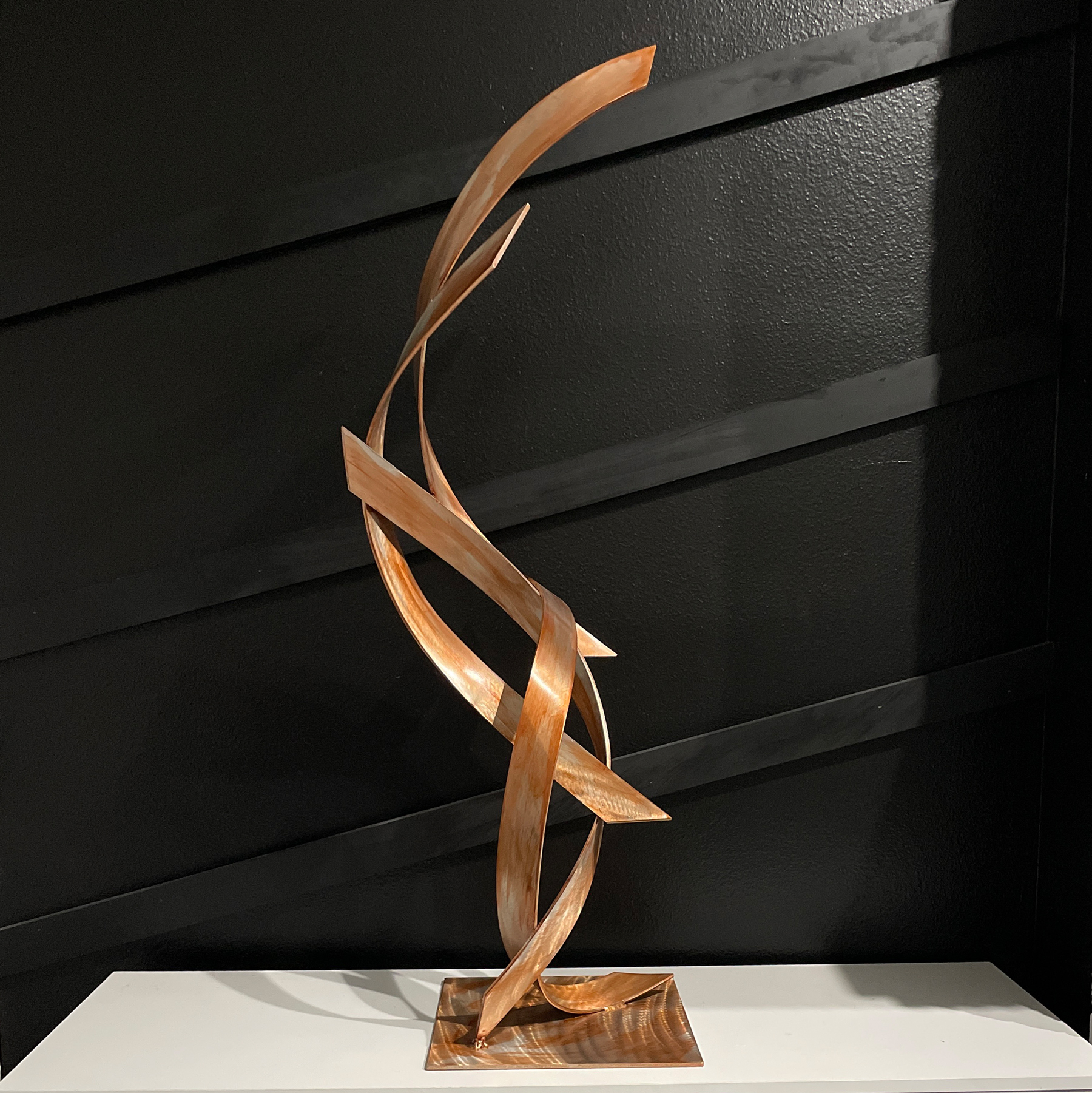 Vapor Copper ribbon sculpture by Dustin Miller