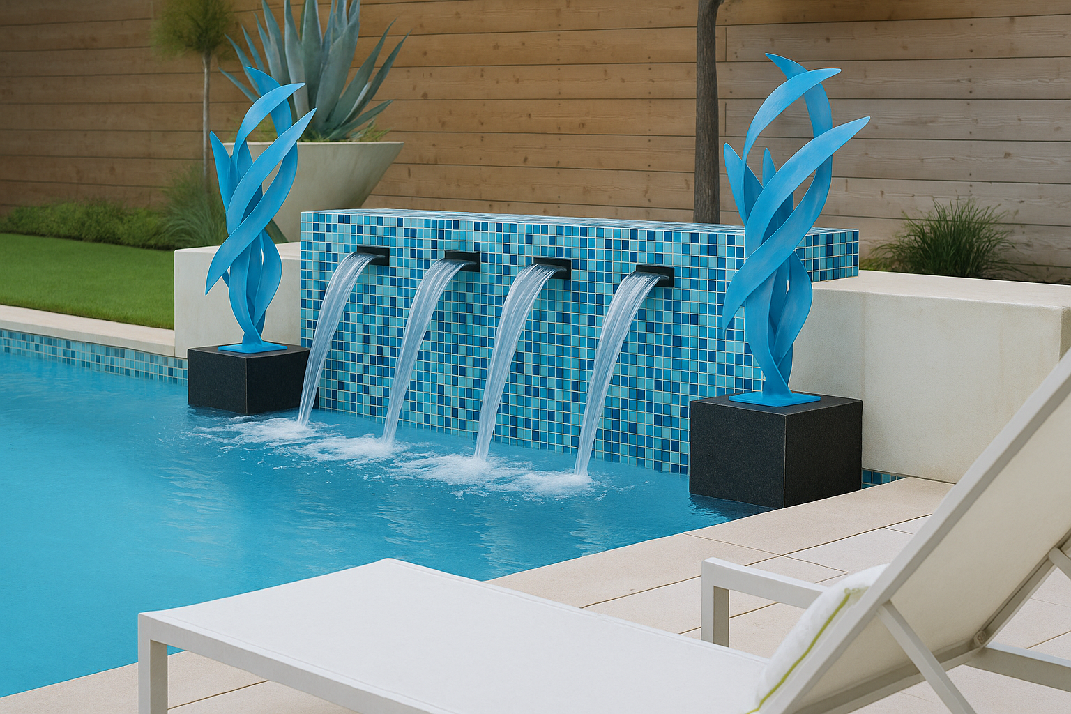 Dustin Miller Large Metal Sculpture 2 aqua