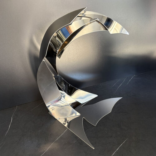 Chrome polished stainless steel sculpture