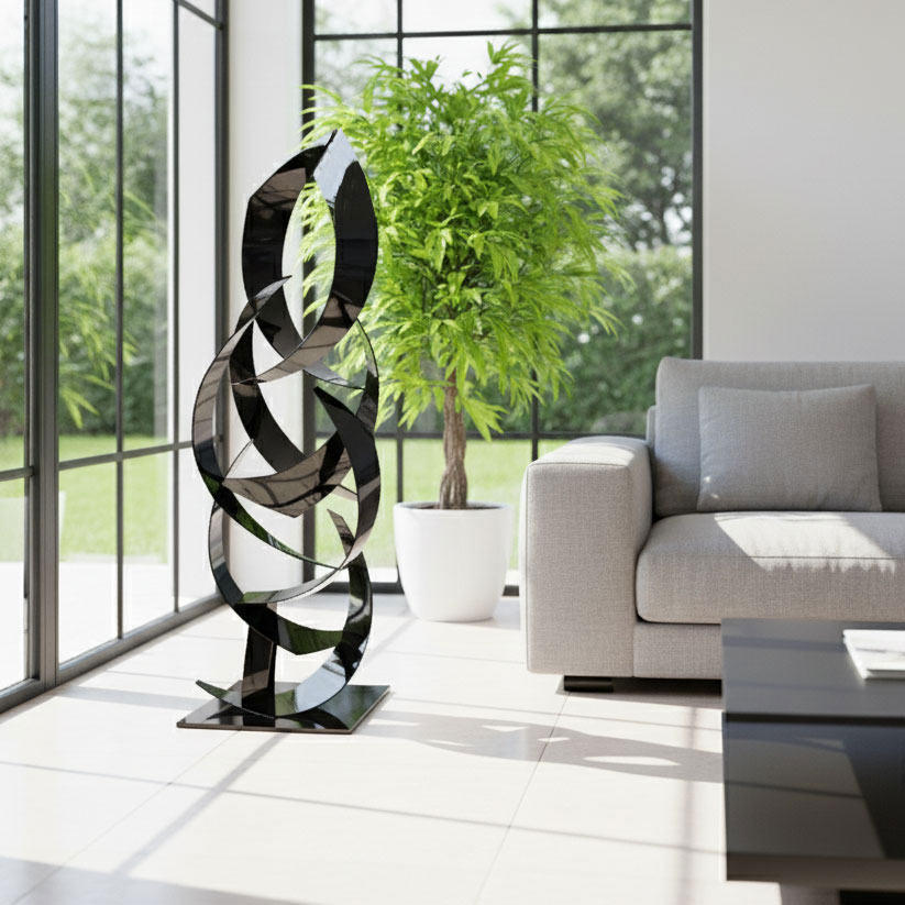 Dustin Miller Large Metal Sculpture 17 Tempest Black Metal Sculpture