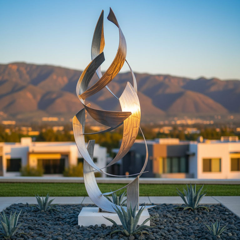 Tempest silver large metal sculpture